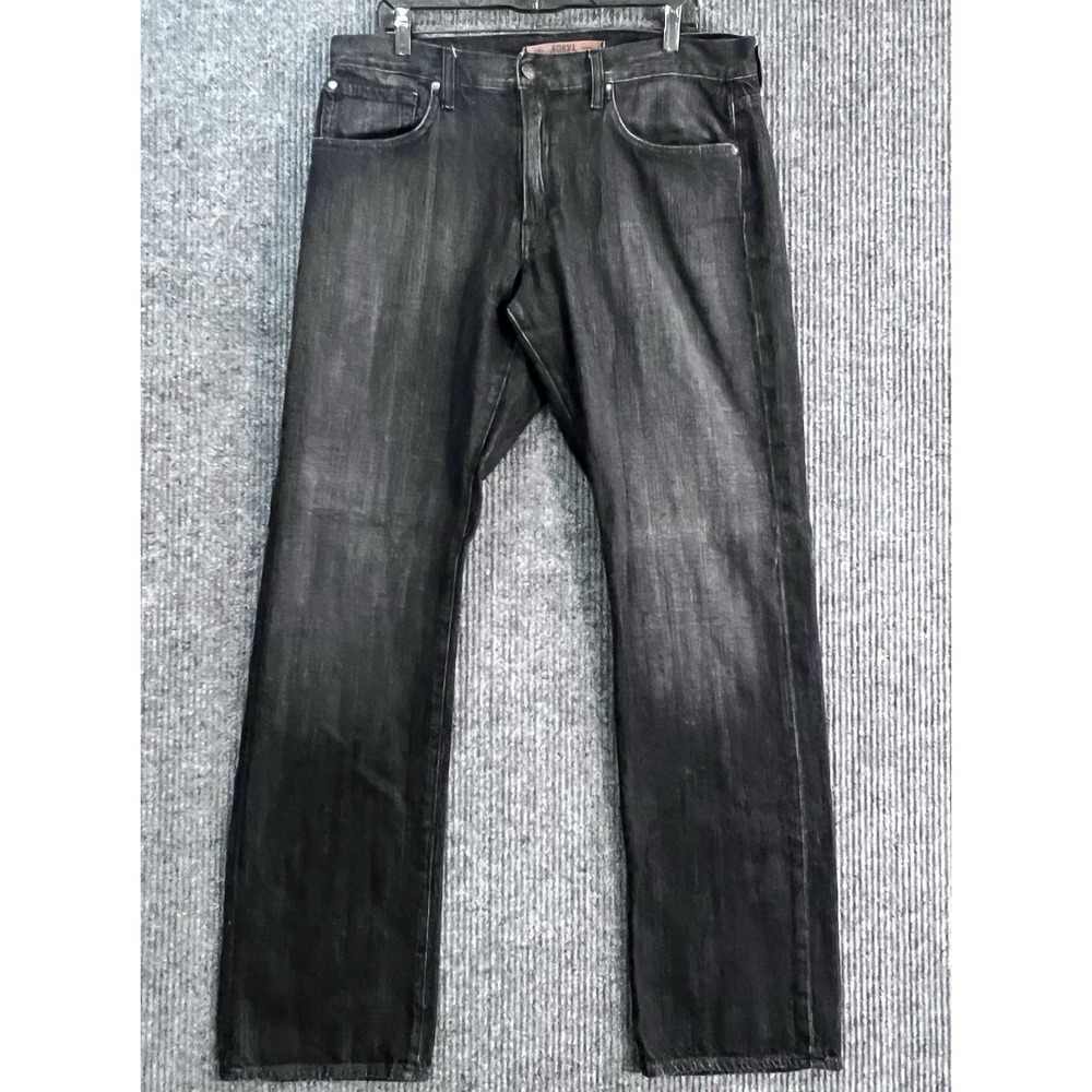 Agave Denim Waterman Relaxed Straight Jeans Faded Black USA Made Mens 36x32